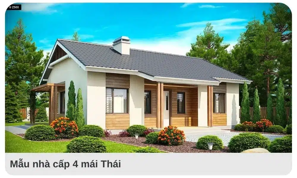 Mẫu nhà cấp 4 mái thái có kiểu dáng và tính thẩm mỹ độc đáo